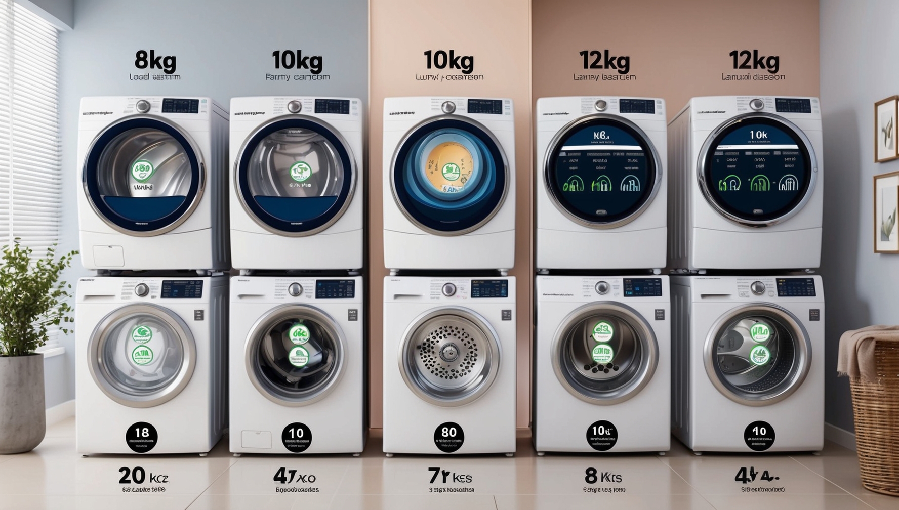 Melyik kapacitás a legjobb? 8kg vs 10kg vs 12kg mosó szárítógép összehasonlítás